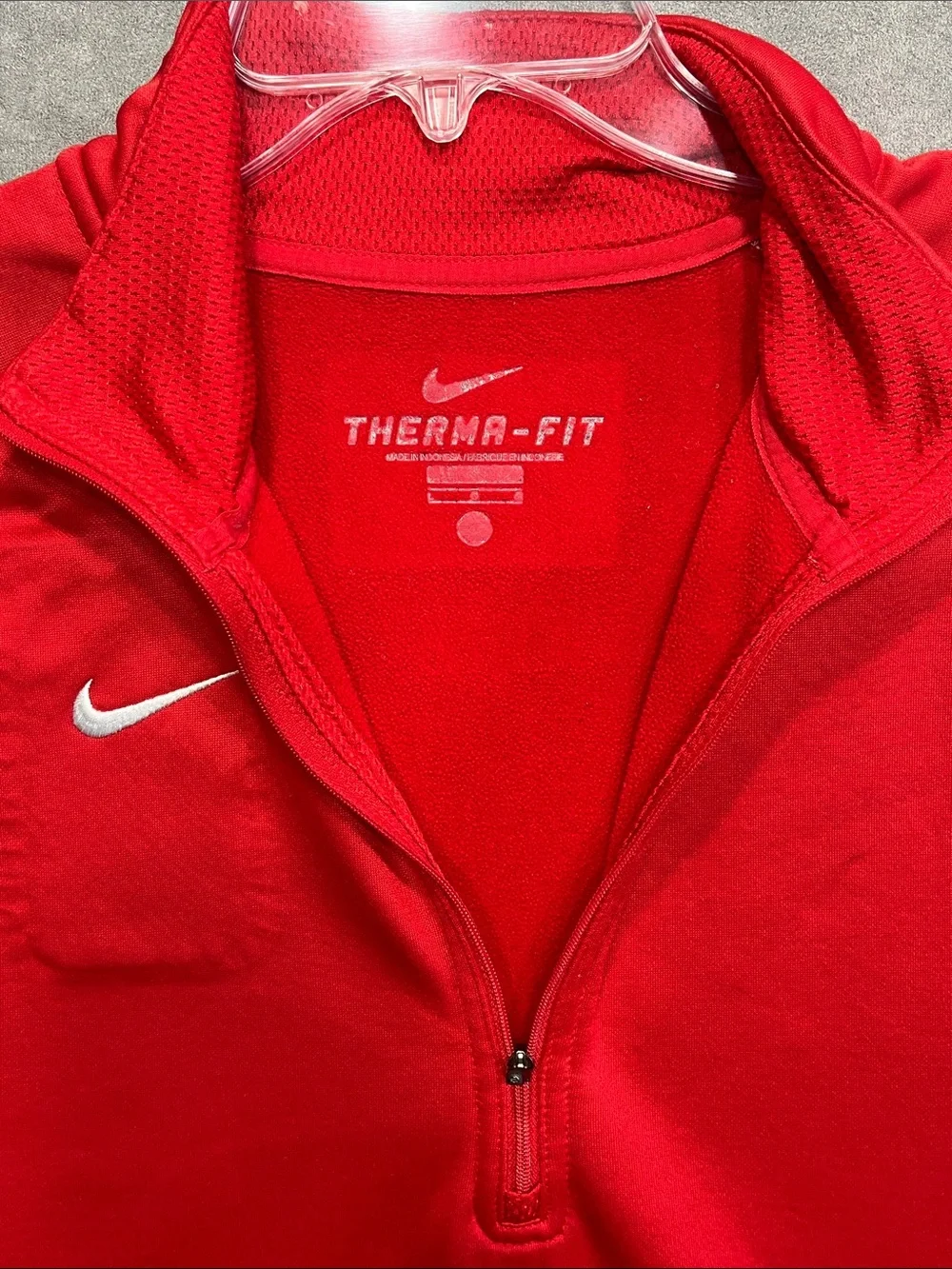 Nike Therma-FIT 1/4 Zip Pullover Red Athletic Fleece Men’s Large